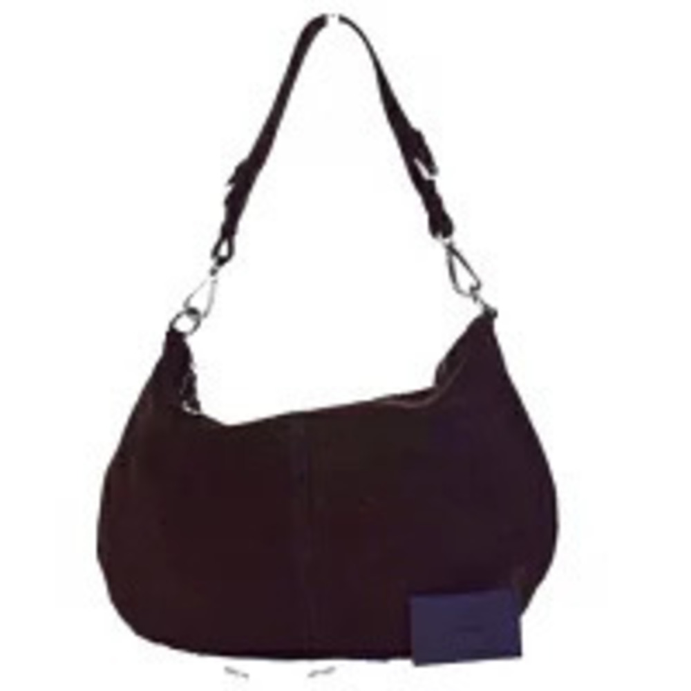 Prada Hobo Shoulder Bag Brown Suede Leather